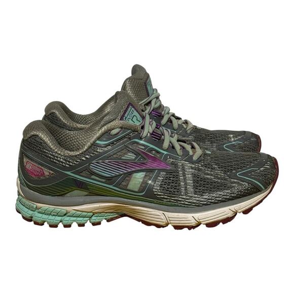 Brooks Shoes - Brooks Ravenna 6 Gray Mint Plum Running Sneakers Women's Size 8